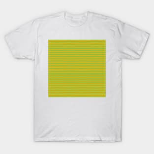 Yellow stripes on green T-Shirt